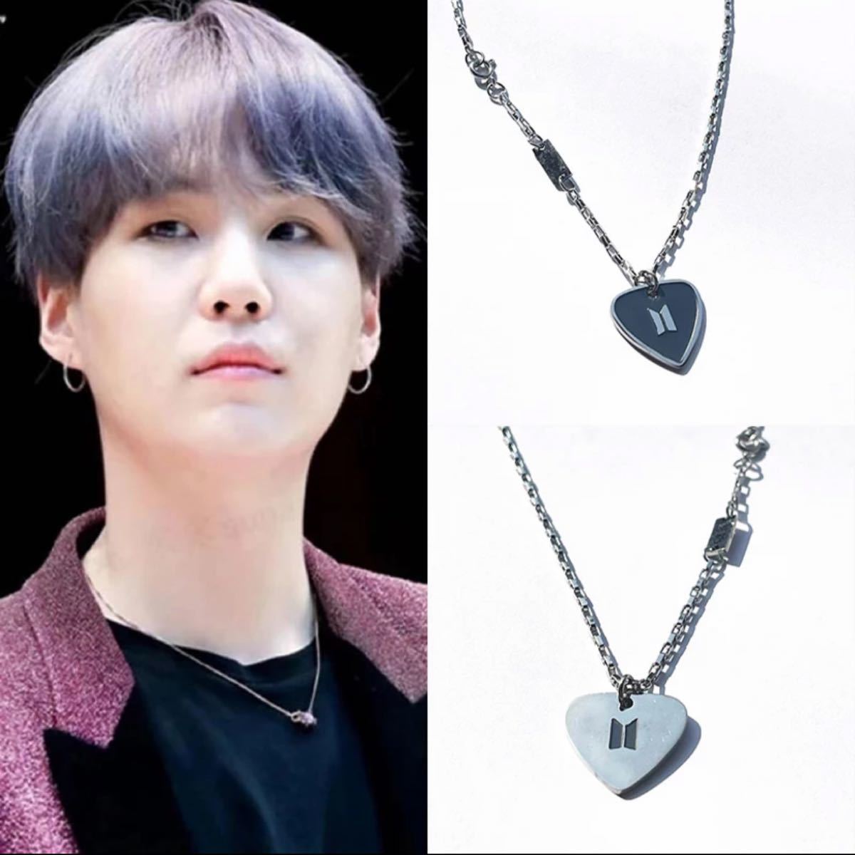 お得】 即日発送SUGA ユンギGUITAR PICK NECKLACE シルバーの通販 by