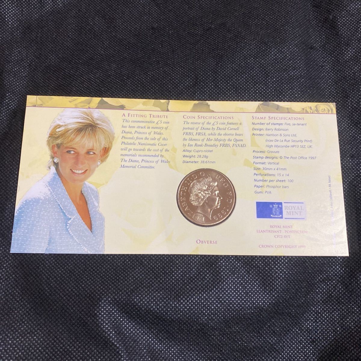 ダイアナ　メモリアルコイン　ダイアナ妃追悼 ニッケル硬貨　5ポンド　コイン　Diana Princess イギリス　ロイヤルミント