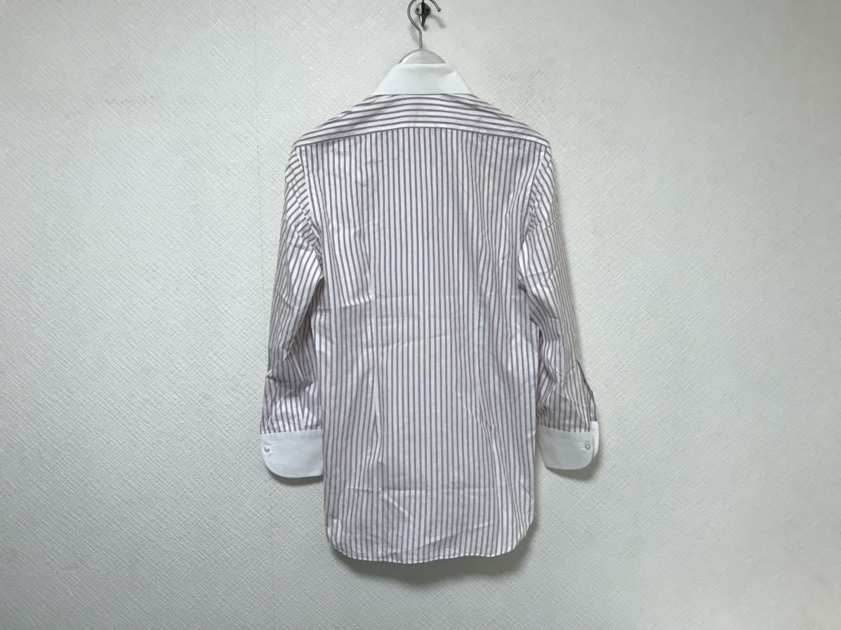  beautiful goods genuine article United Arrows UNITEDARROWS cotton k relic stripe pattern long sleeve shirt business suit American Casual men's 37XS white white made in Japan 