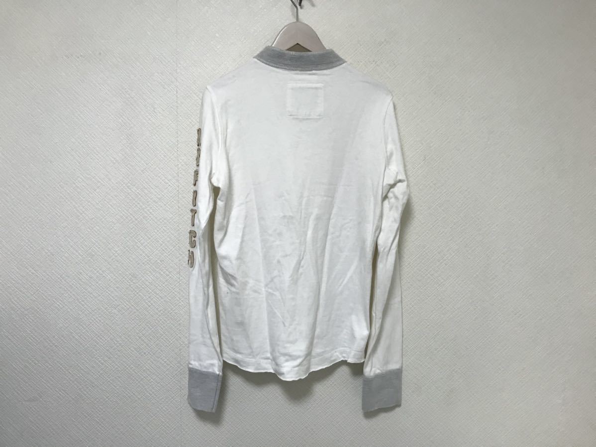 本物アバクロンビー&フィッチAbercrombie&Fitchコットンヘンリーネック長袖TシャツロンTビジネススーツサーフアメカジメンズ白ホワイトM_画像3