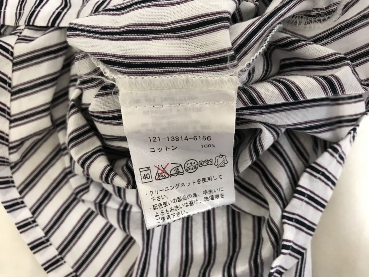 美品本物エトロETROコットンストライプ柄クレリックドレス長袖シャツ