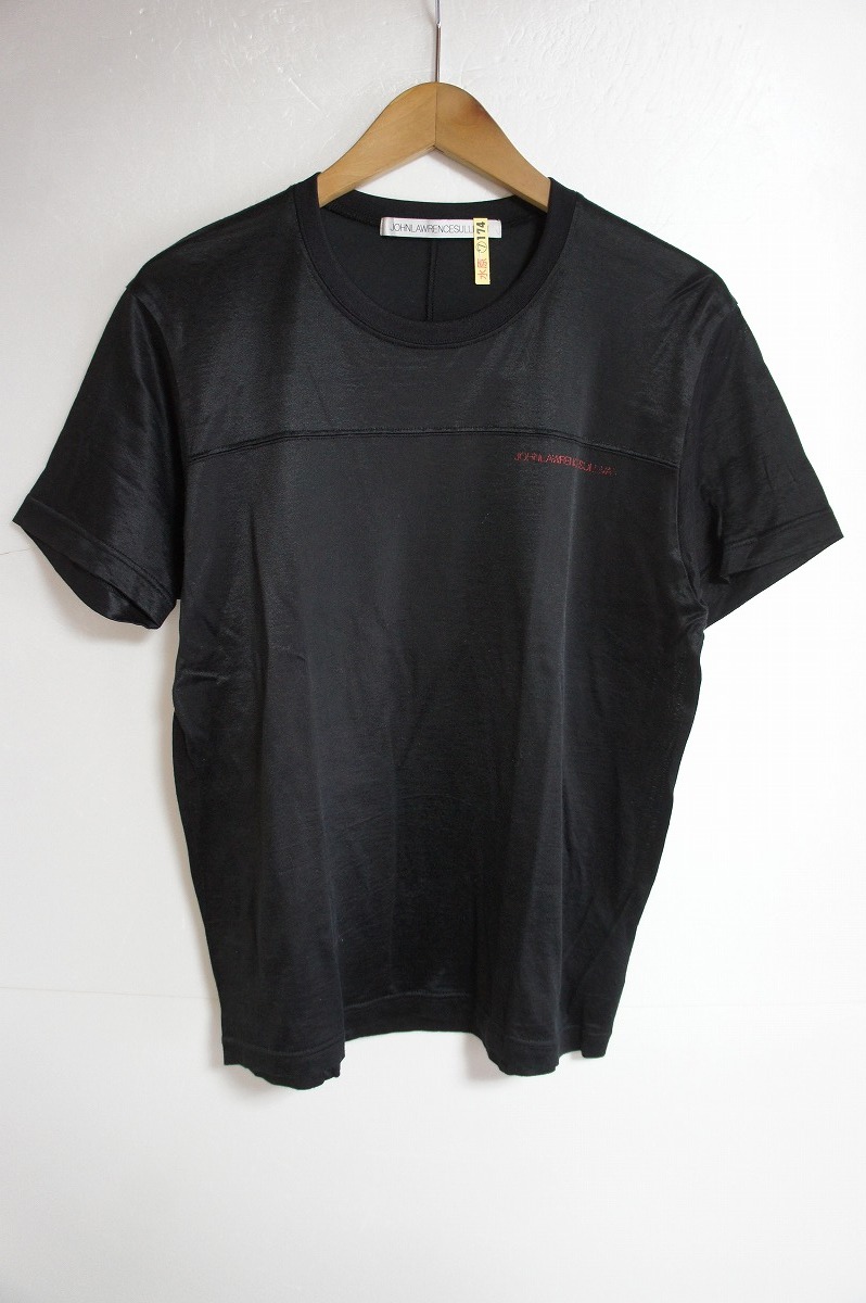 JOHN LAWRENCE SULLIVAN シャイニー ジャージ フットボール Tシャツ 半袖 カットソー 5A012-0120-34 S 黒 ブラック 529M_画像1