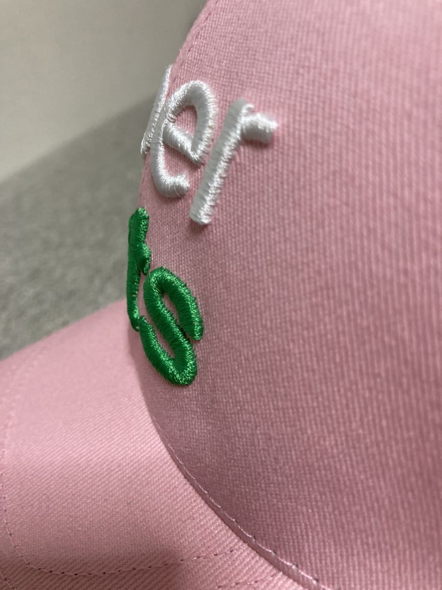 u- bar i-tsu with logo solid embroidery pink cap Uber eats hat mesh 