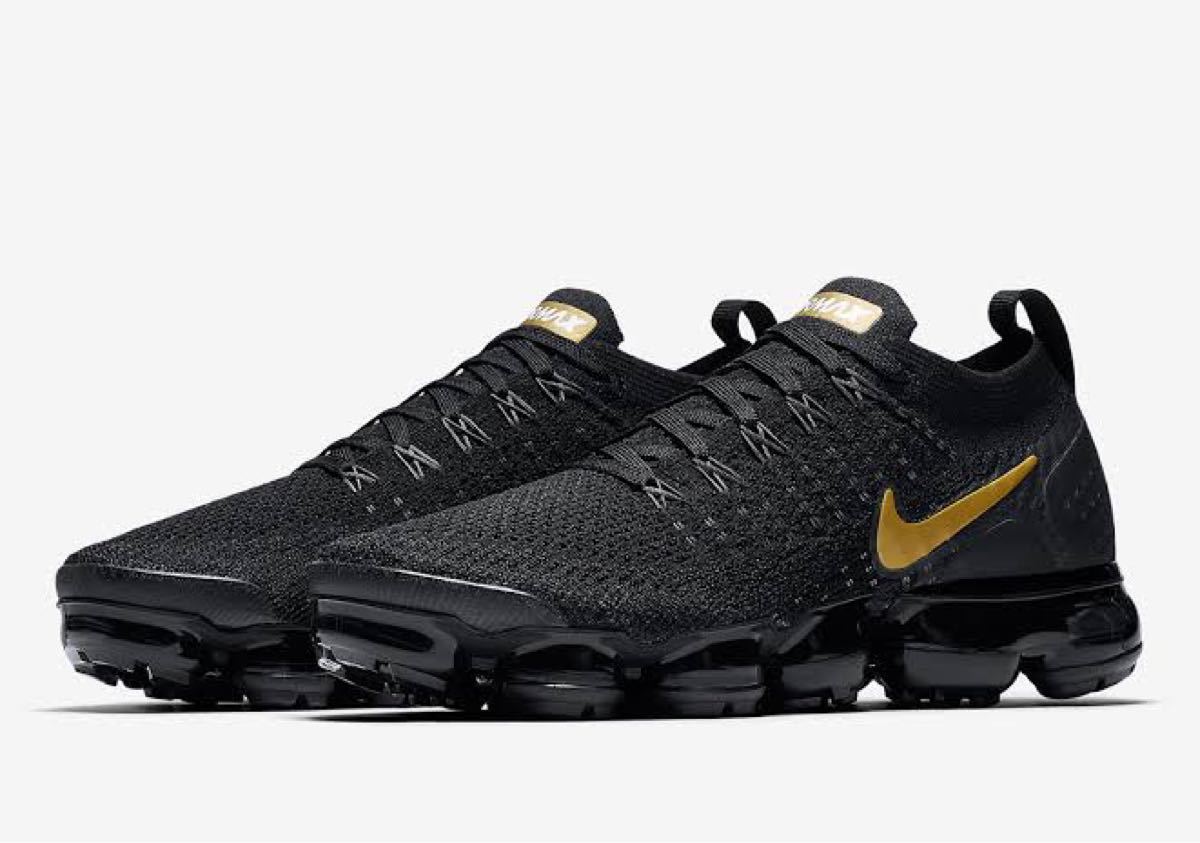 鑑定済み　Nike Air VaporMax 2 Black Metallic Gold  25.5-26.5cm