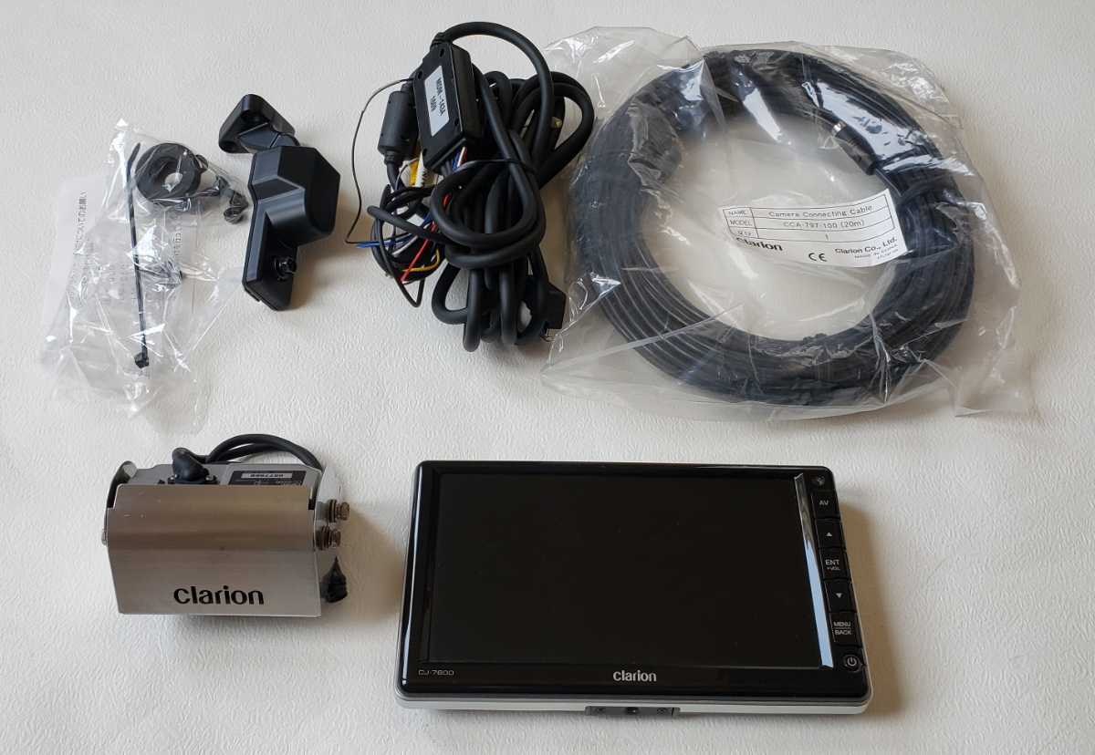 送料込! clarion クラリオン シャッター付きバックカメラモニターセット CC-6500B CJ-7600 #トラック#バス