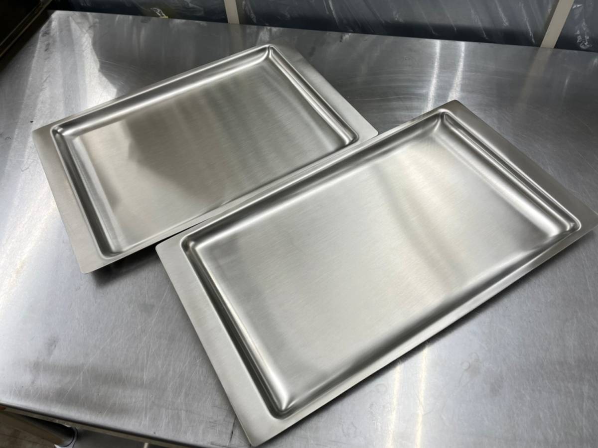  new goods god . island factory peach seal 18-8 angle tray all sorts 2 pieces set No.215/No.216 tray stainless steel O-Bon tray distribution serving tray bat tableware .. black tea . tea 14-16964