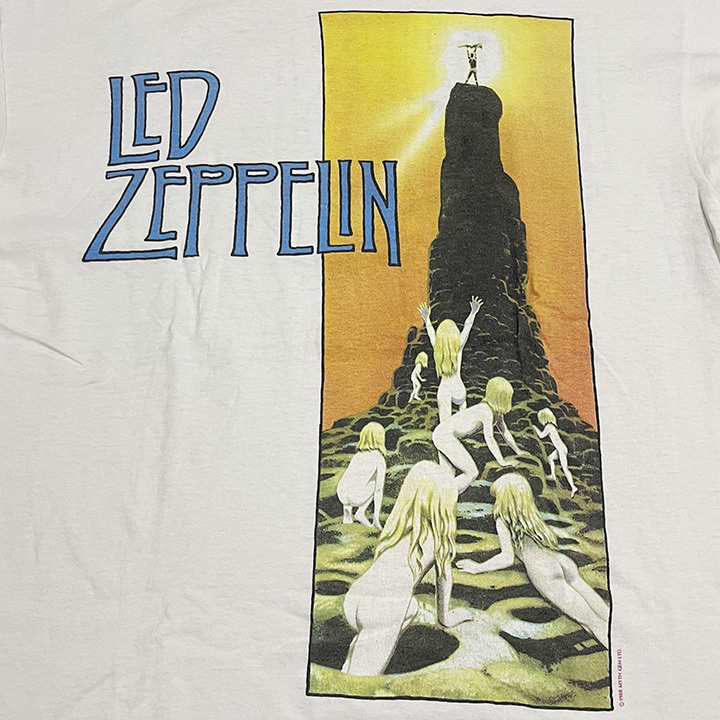 【スーパーレア！】 レッド・ツェッペリン Tシャツ L 88年製 Hanes ビンテージ Led Zeppelin Houses of the Holy 80s Rolling Stones Bowie_画像2