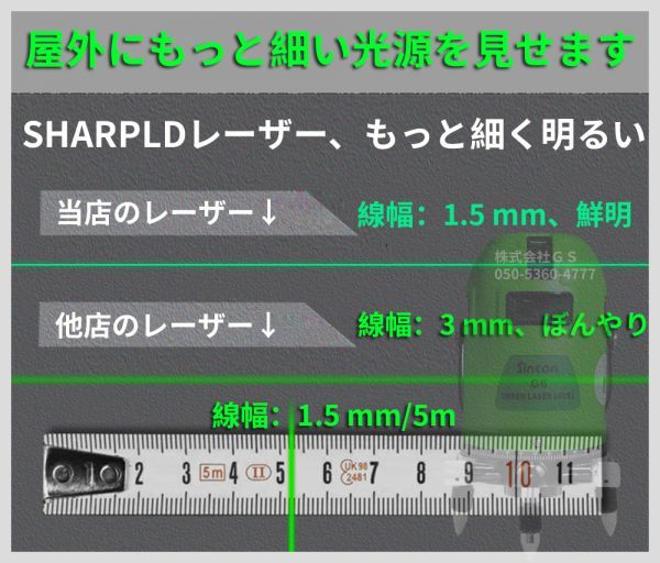 1年保証2021+三脚+受光器セット★10倍強光 8ライン★シャープ製発光管 高級電子整準 グリーン 緑光 レーザー 墨出し器 フルライン LASER G6_画像2