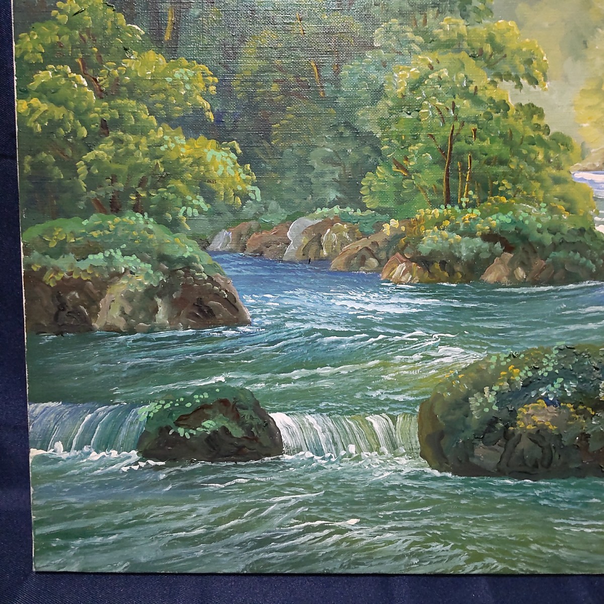 78 絵画 油彩 油絵 風景画 日垣明貫作 奥入瀬 額装 額縁付き 78 絵画 油彩 油絵 風景画 日垣明貫作 奥入瀬 額装 額縁付き