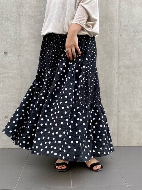 BEARDSLEY ビアズリー ドットパッチワークスカート F BEARDSLEY ビアズリー ドットパッチワークスカート F