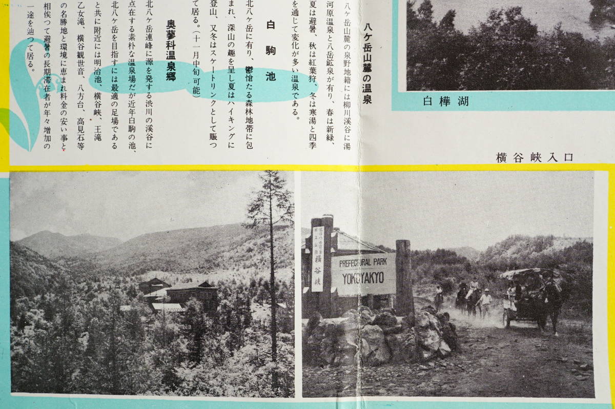 蓼科高原と八ヶ岳　白樺湖奥蓼科　茅野町観光連盟発行　1枚　　　検:長野県観光案内・登山地図・キャンプ・山小屋宿泊案内・幌馬車・温泉_画像6