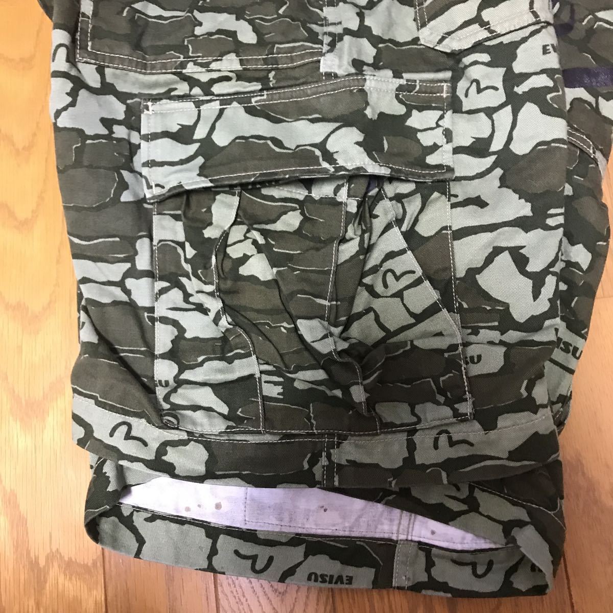 エヴィス EVISU カモフラ 石垣迷彩 ハーフパンツ 戎 W34