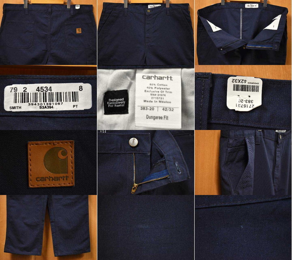 【未使用品】ビッグサイズ Carhartt カーハート コットンダック ワークパンツ ネイビー W44相当【新品】■(32548_画像3