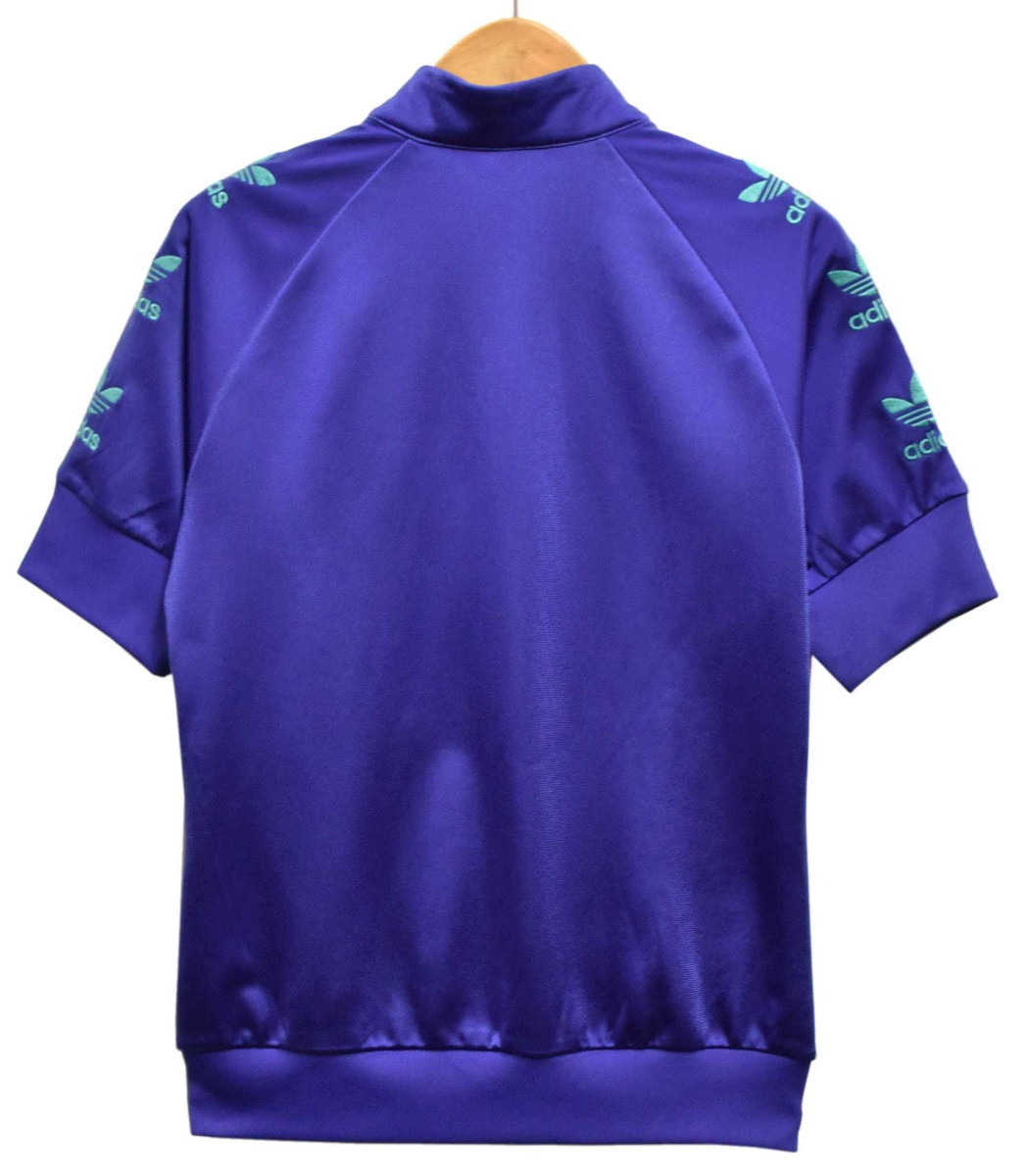 adidas Adidas full Zip short sleeves jersey to ref . il Logo embroidery violet blue lady's M(02845