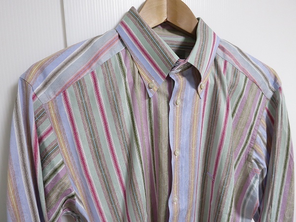 #anc Etro ETRO long sleeve shirt 42 stripe button down Italy made men's [701283]