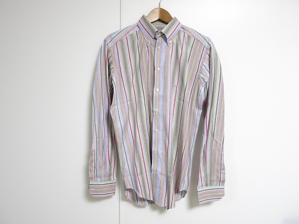 #anc Etro ETRO long sleeve shirt 42 stripe button down Italy made men's [701283]