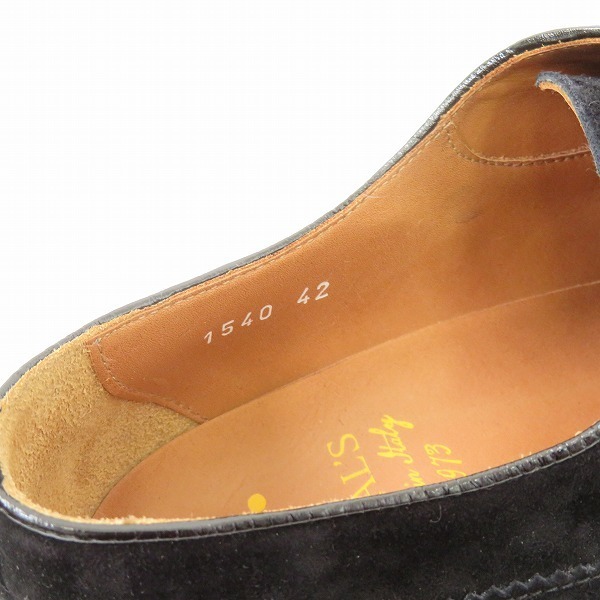 #wns デュカルス DOUCALS シューズ 革靴 42 黒 ブラック オックスフォード スエード レザー 牛革 パンチング 未使用品 メンズ [733169]_画像6