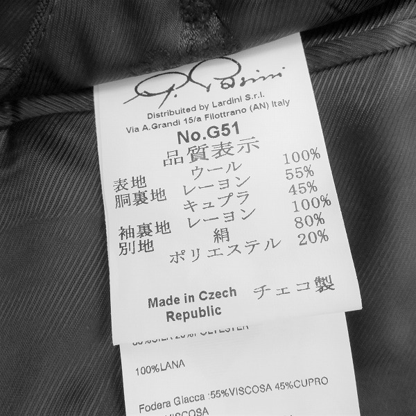 #anc ガブリエレパジーニ GABRIELE PASINI ジャケット フォーマル S1B 46 黒 タグ付 新品未使用 メンズ [732955]_画像7