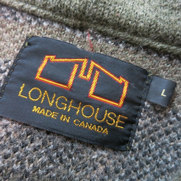 #wnc ロングハウス LONGHOUSE コート L 茶系 カーキ フーデッド ネイティブ柄 カナダ製 メンズ [747619]_画像6