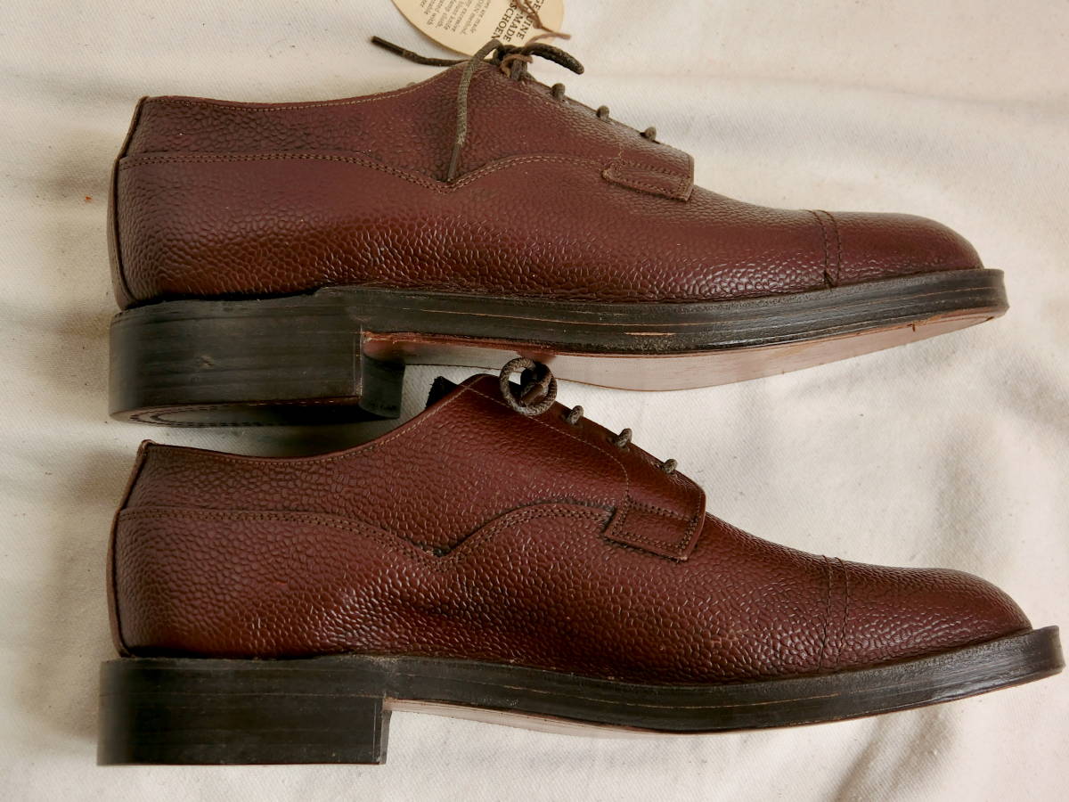  rare dead unused *1940s50s England TECNICveruto Sean gray n leather shoes UK9 Vintage yellowtail tissue Dubey waterproof unused 