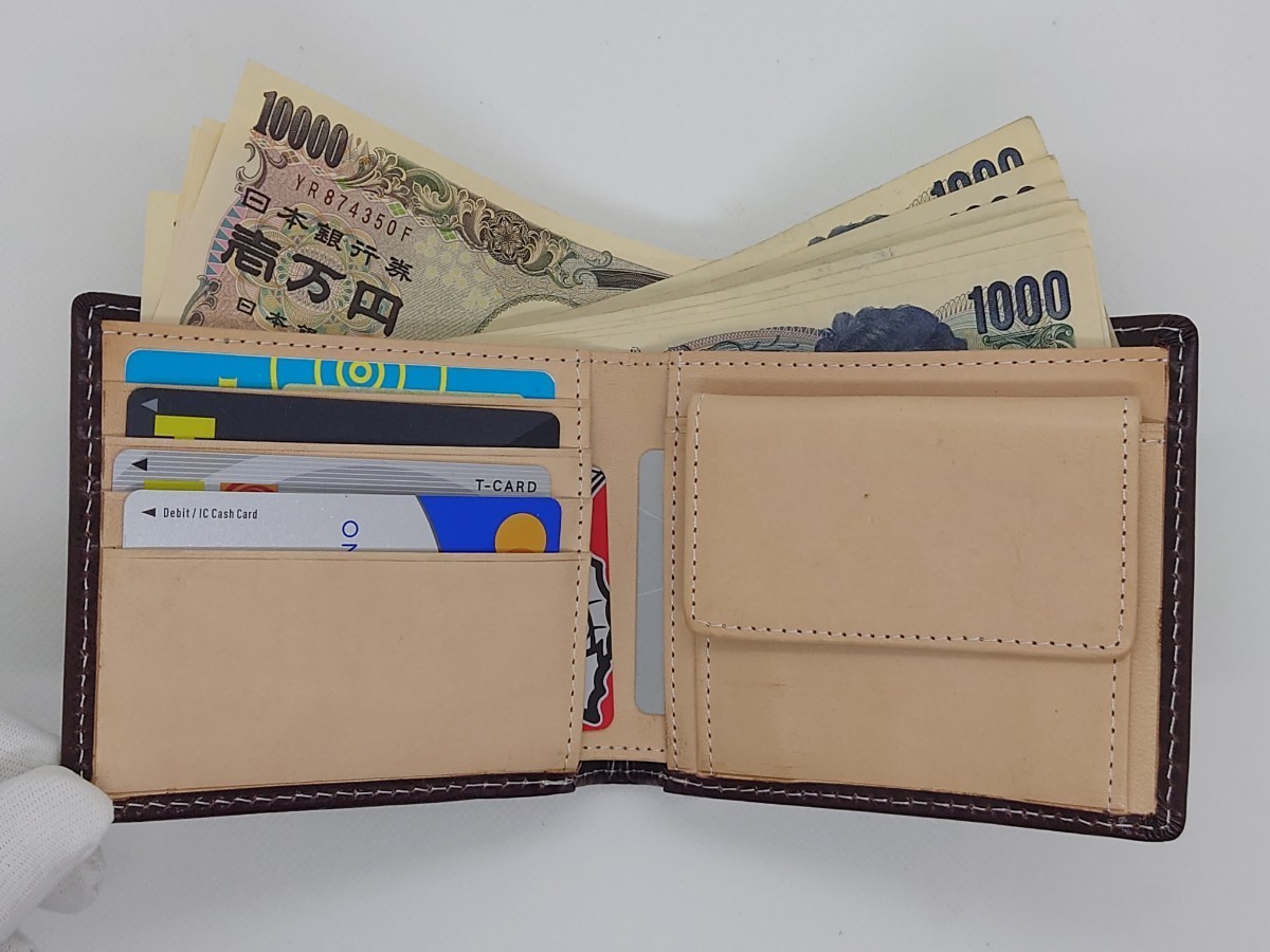 小銭入れ 二つ折り財布 メンズ 革財布 財布 ウォレット コンパクト レザー カードケース コインケース パスケース No.119