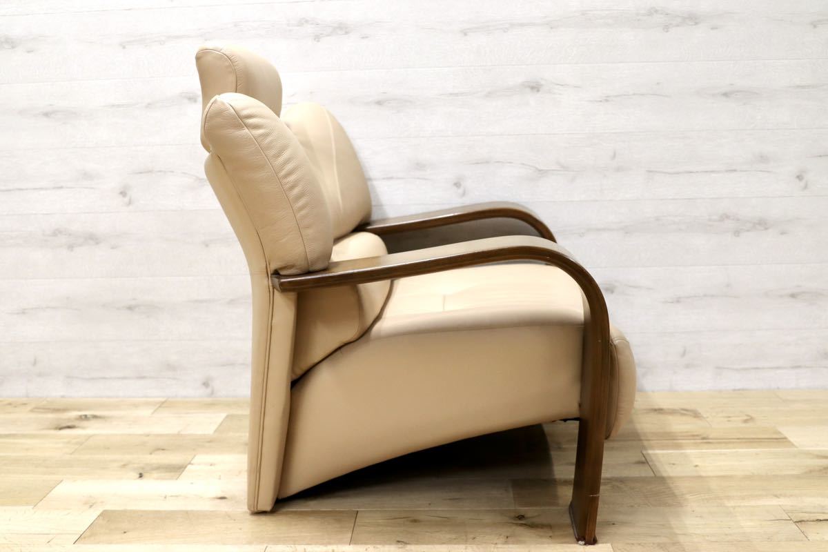 GMFH310karimoku / Karimoku 1 seater . sofa single sofa beige original leather lounge chair arm sofa 