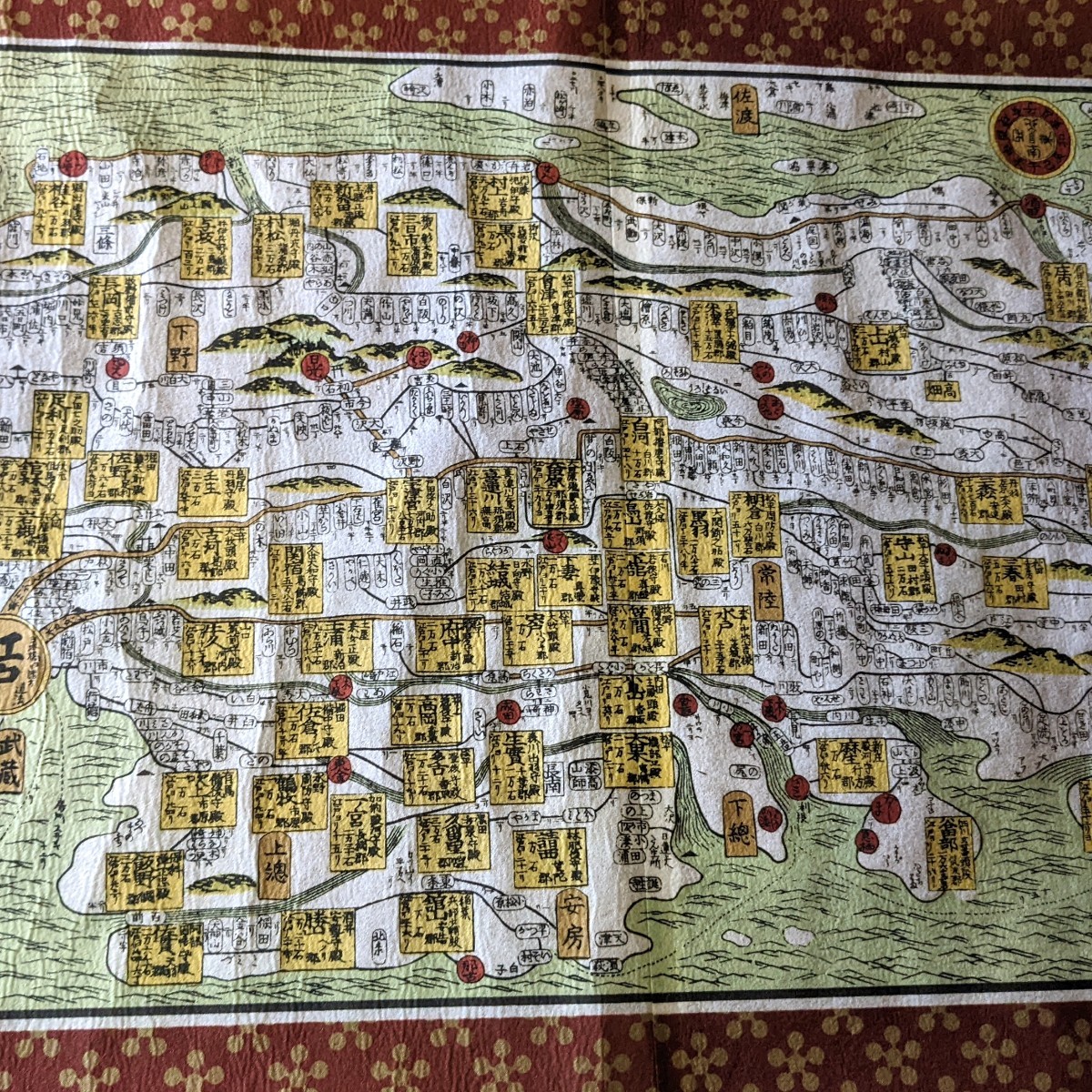 刷物354)大日本行程大絵図 37×286 木版色刷 安政四年 須原屋 刷物354)大日本行程大絵図 37×286 木版色刷 安政四年 須原屋