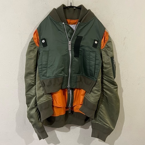 sacai サカイ Fabric Combo MA-1 Blouson ボンバージャケット カーキ