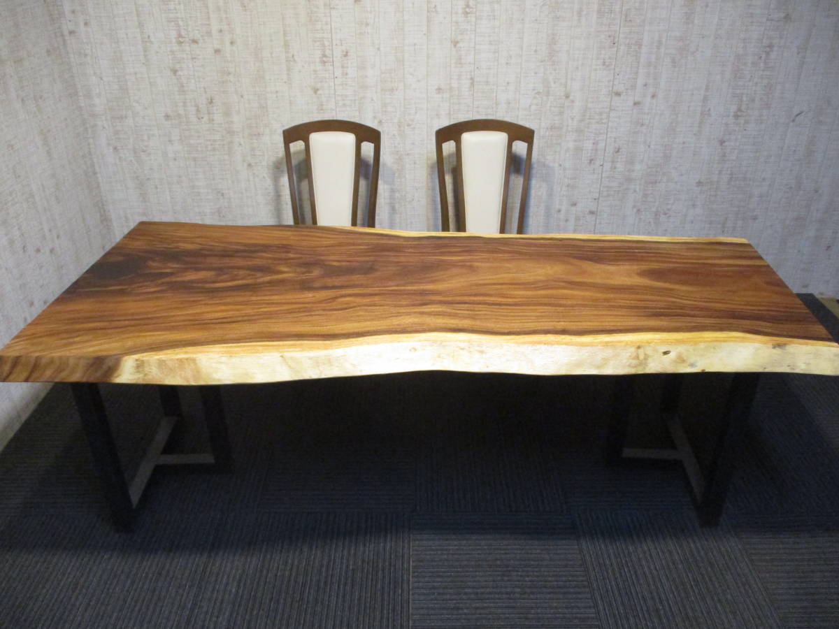 #593 モンキーポッド 豪華 ダイニング 座卓 ローテーブル 一枚板 テーブル