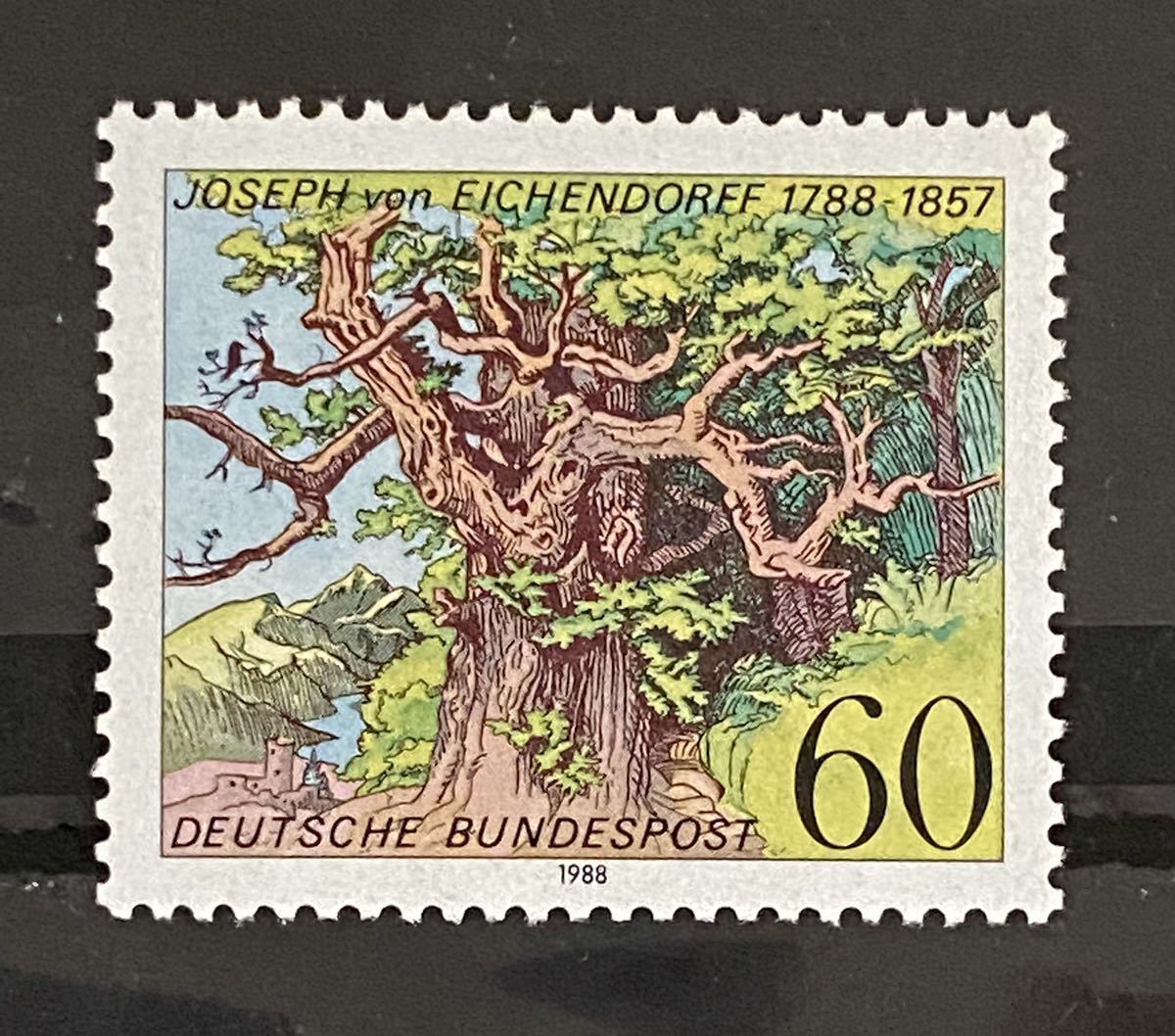 ドイツ切手★ ヨーゼフ・ フォン・ アイヘンドルフ (1788 1857)1988年b7_画像1