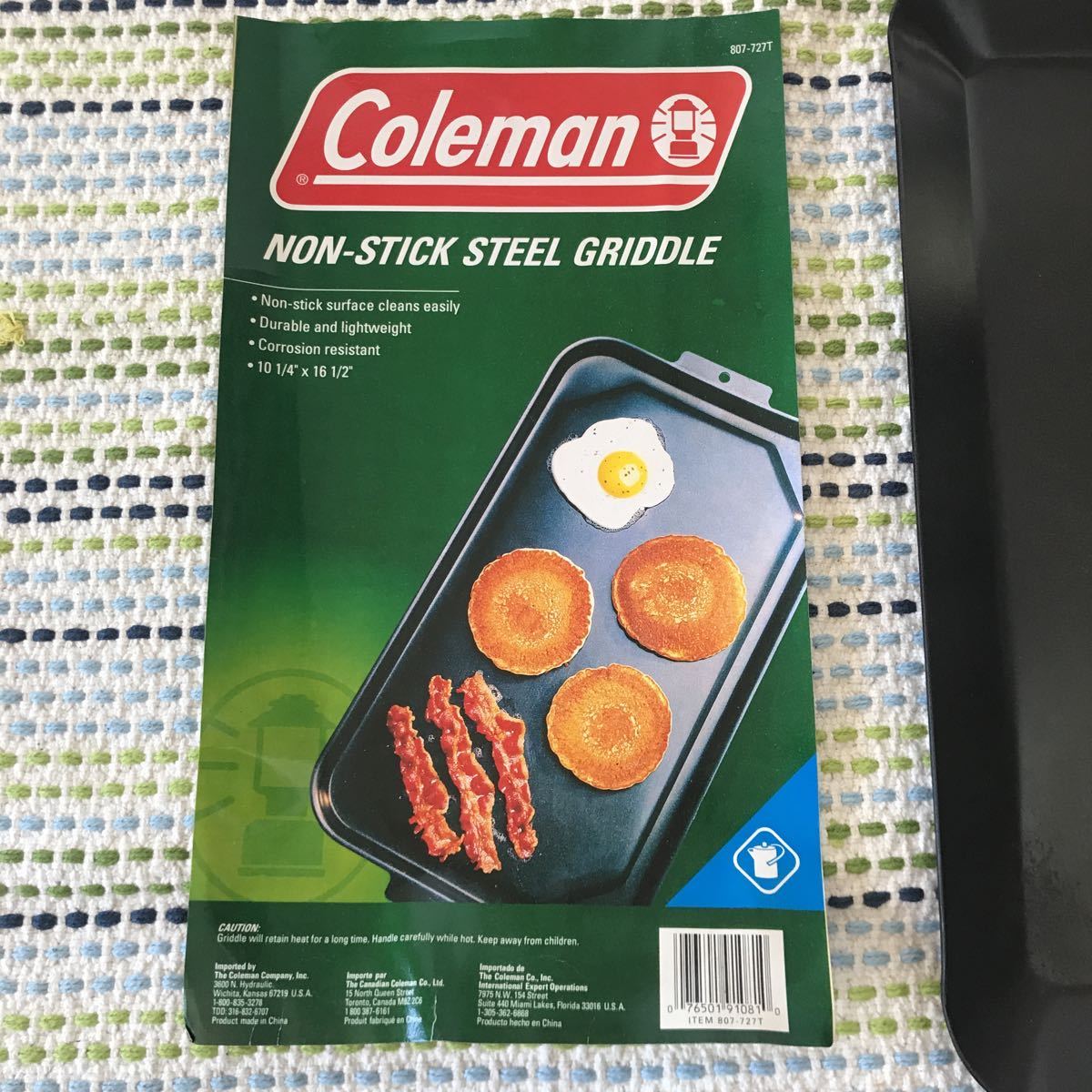 Coleman コールマン 純正 鉄板 ノンスティック 表面加工 スチール グリドル ツーバーナー ステーキ BBQ ソロキャンプ 使用回数少なめの画像2