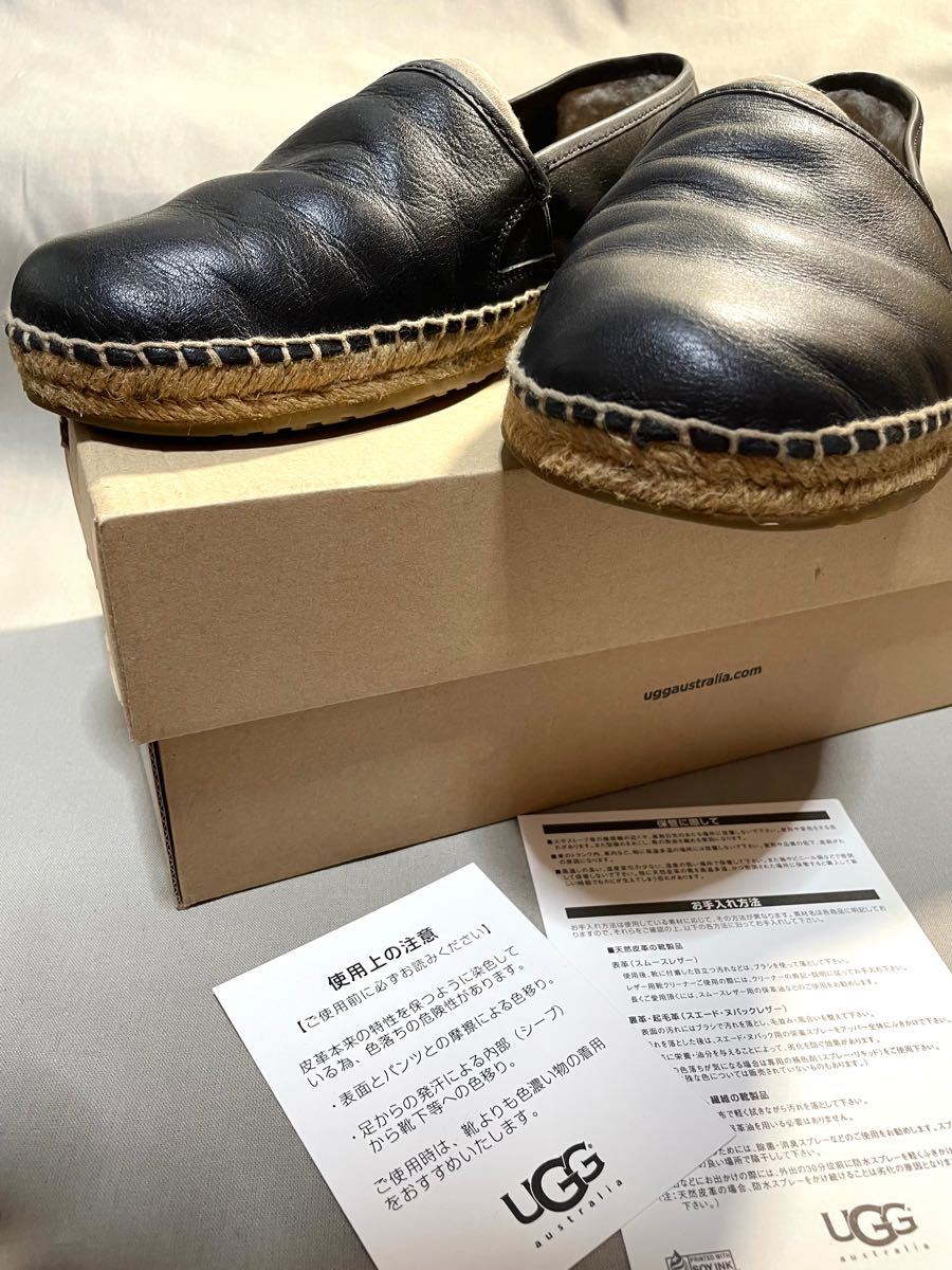 【美品】【特別価格品】UGG アグ　M KAS 1006767 M/BLK スリッポン　レザースニーカー28㎝