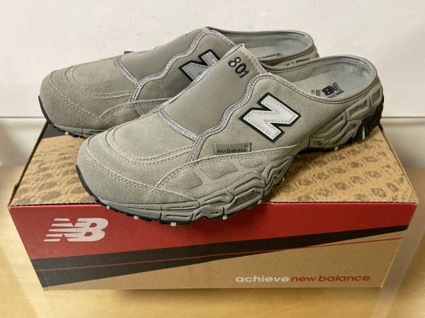 未使用品 NEW BALANCE ニューバランス M801SGY GREY サンダル スリッポン ミュール グレー 10.5EE 28.5cm