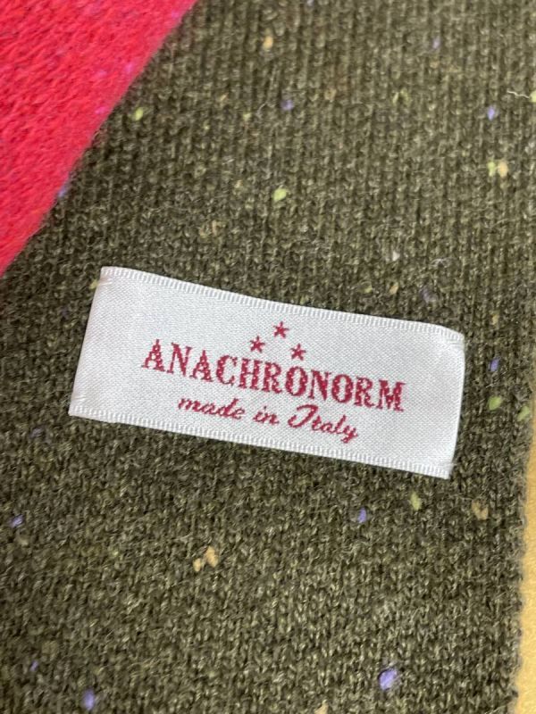  не использовался товар Anachronorm дыра Chrono -m галстук сеть Thai твид зеленый / красный 