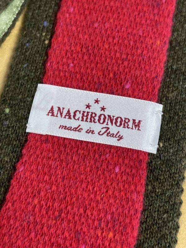  не использовался товар Anachronorm дыра Chrono -m галстук сеть Thai твид зеленый / красный пакет есть 