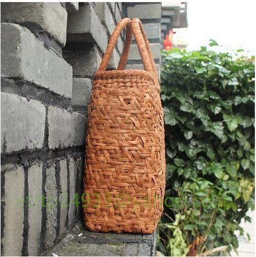 新入荷☆職人手作り良品 野山葡萄藤包かごバッグ 手編み山葡萄籠バッグ