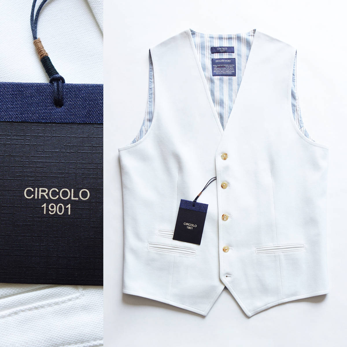 CIRCOLO1901 チルコロ 】 新品 春夏 無地コットン鹿の子ジャージージレ