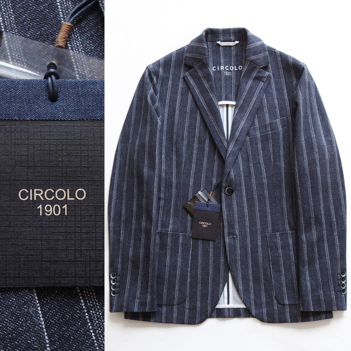 CIRCOLO1901 チルコロ 】 新品 春夏 デニムストライププリント鹿の子