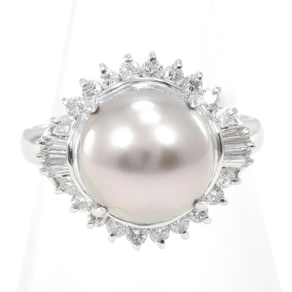 27390円 最適な材料 新品 Pt900 指輪 アコヤ 真珠 パール 9ｍｍ ダイヤ 12号 リング