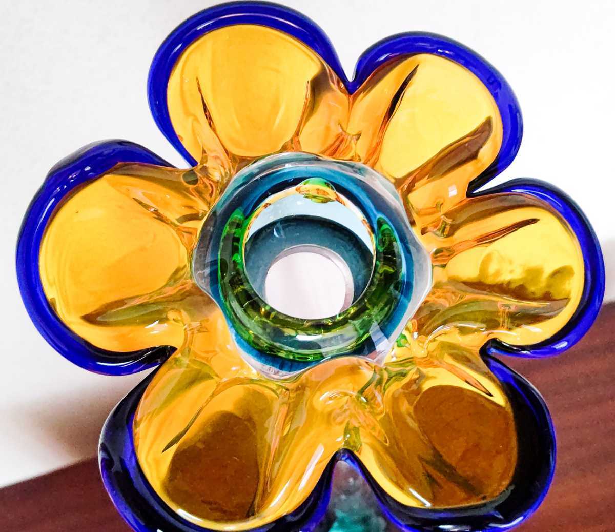 イタリア製 BARBINI MURANO アルフレッド バルビーニ ムラーノガラス ヴェネチアングラス フラワーベース 花瓶 花型 中古 送料無料 即決 イタリア製 BARBINI MURANO アルフレッド バルビーニ ムラーノガラス ヴェネチアングラス フラワーベース 花瓶 花型 中古 送料無料 即決