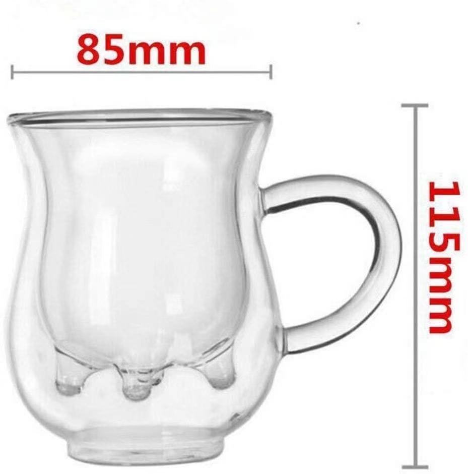 ダブルウォール 耐熱グラス　朝食ミルクグラス　子供用カップ 300ml 2個セット_画像4