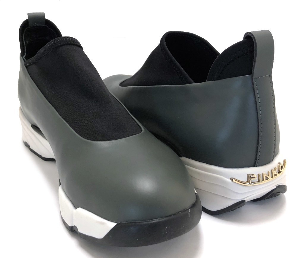 未使用 PINKO レディース スニーカー 37 約24ｃｍ マグノリア ラバーシューズ 靴 カーキ ブラック ラバー