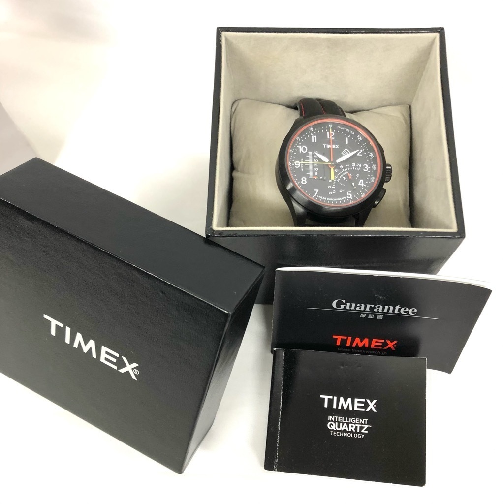  как новый Timex часы интеллектуальный черный QZ linear индикатор хронограф TIMEX мужской 