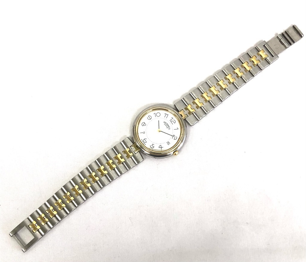 エルメス プロフィール コンビ メンズ SS GP 白文字盤 33mm メンズ