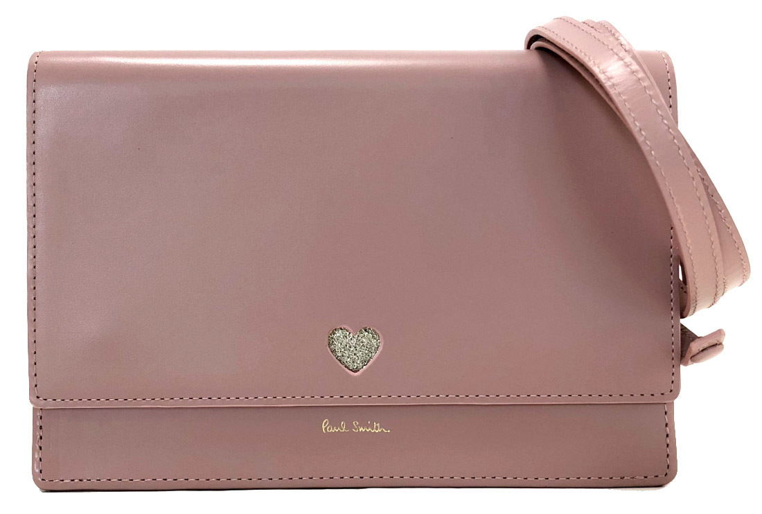  unused Paul Smith 2WAY clutch shoulder bag pouch clutch bag leather pink Heart Paul Smith Mini shoulder PWD786