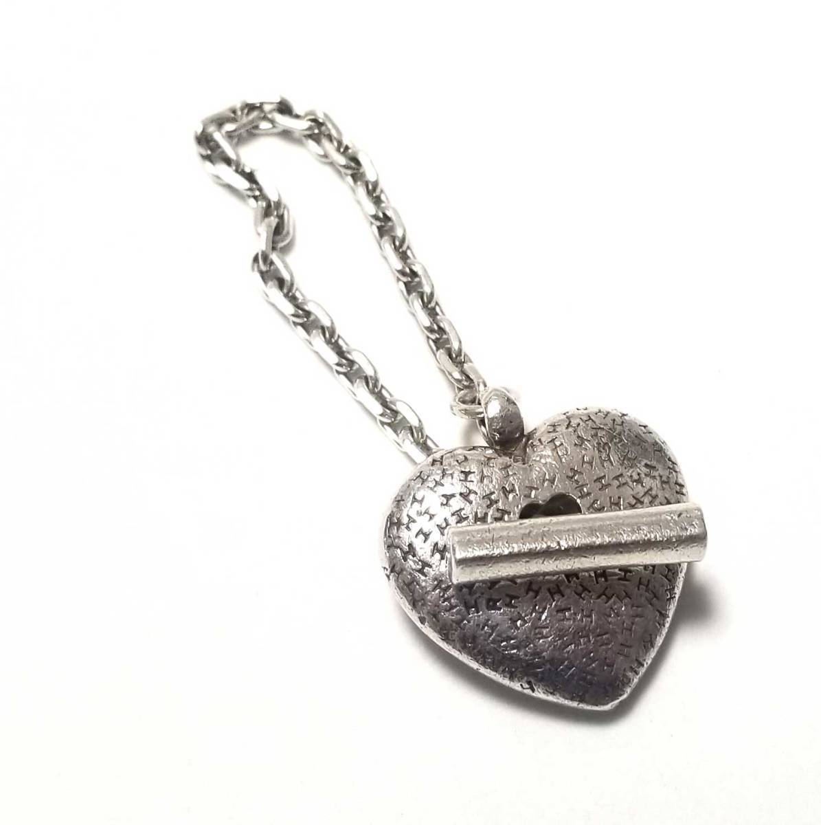  Hermes в форме сердечка Heart H Mark цепочка для ключей брелок для ключа серебряный 925 HERMES сумка очарование 