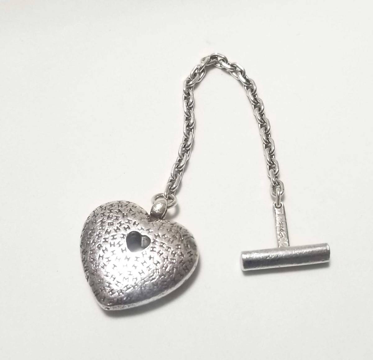  Hermes в форме сердечка Heart H Mark цепочка для ключей брелок для ключа серебряный 925 HERMES сумка очарование 