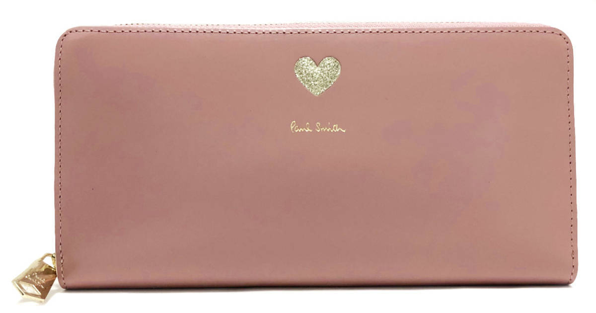 人気ブランドの レディース ピンク ラウンドファスナー 財布 レザー