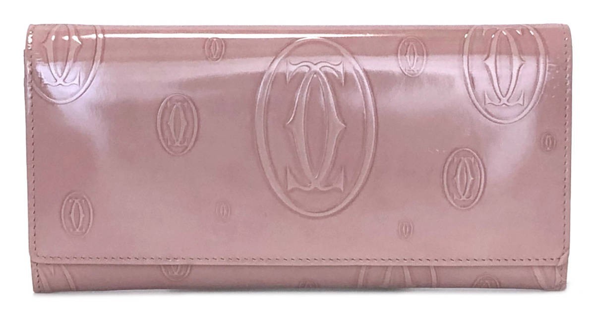 カルティエ 長財布 二つ折り ハッピーバースデー ピンク L3000785 型