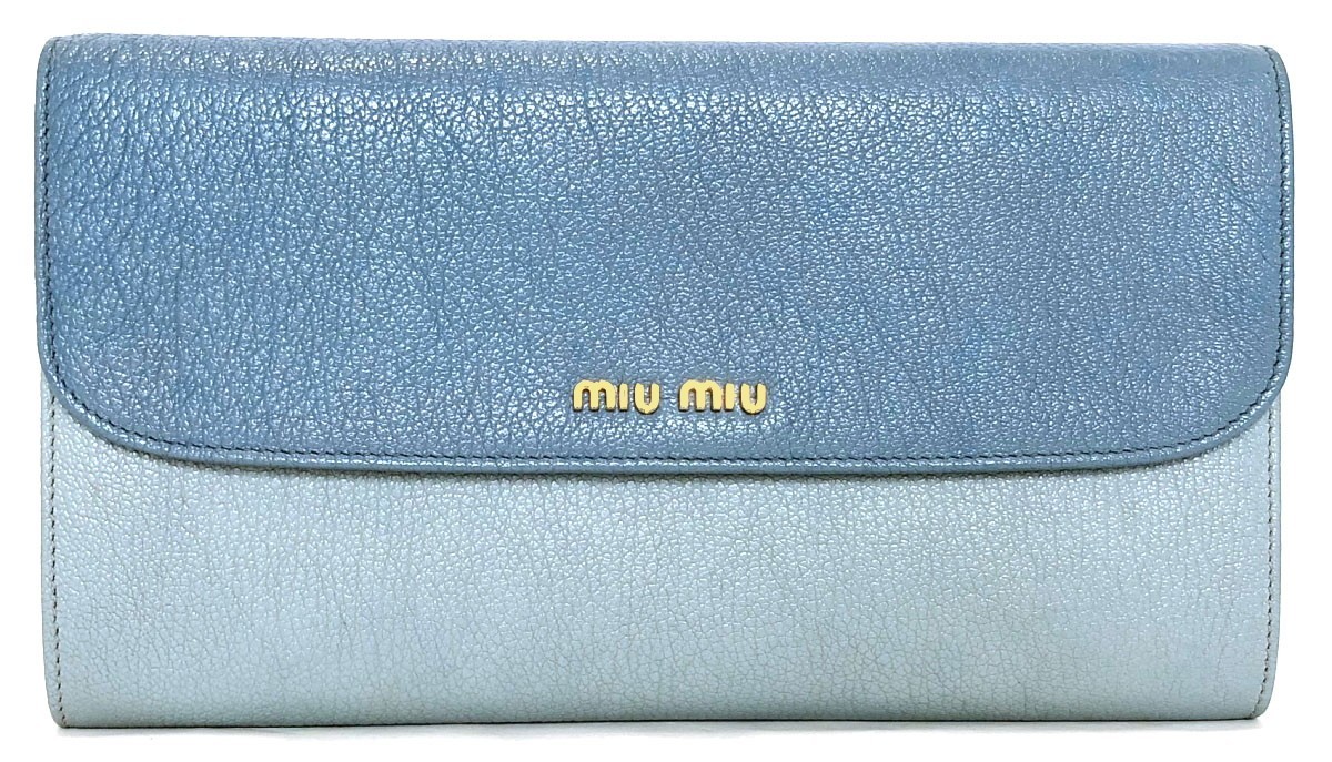  as good as new MiuMiu clutch wallet large long wallet clutch bag auger nai The - pouch attaching purse leather lady's MIUMIU